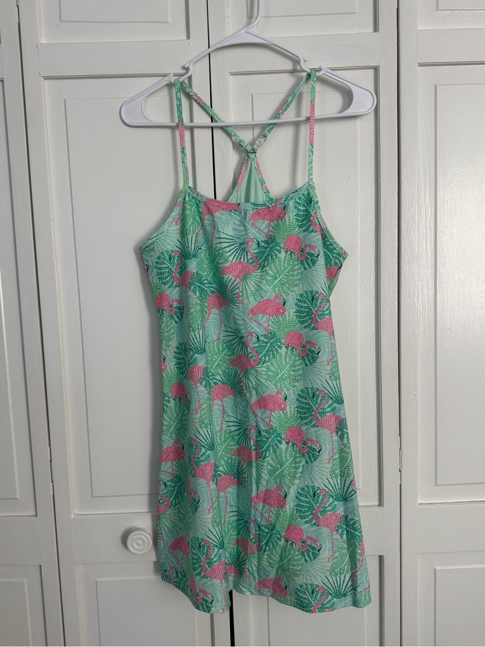 Kenny Flowers Mint Slip Dress with Pink & Green Trim